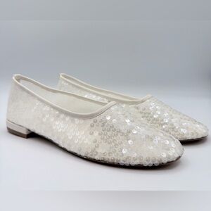 Steve Madden “Garcelle” Sparkling White Sequin Loafers